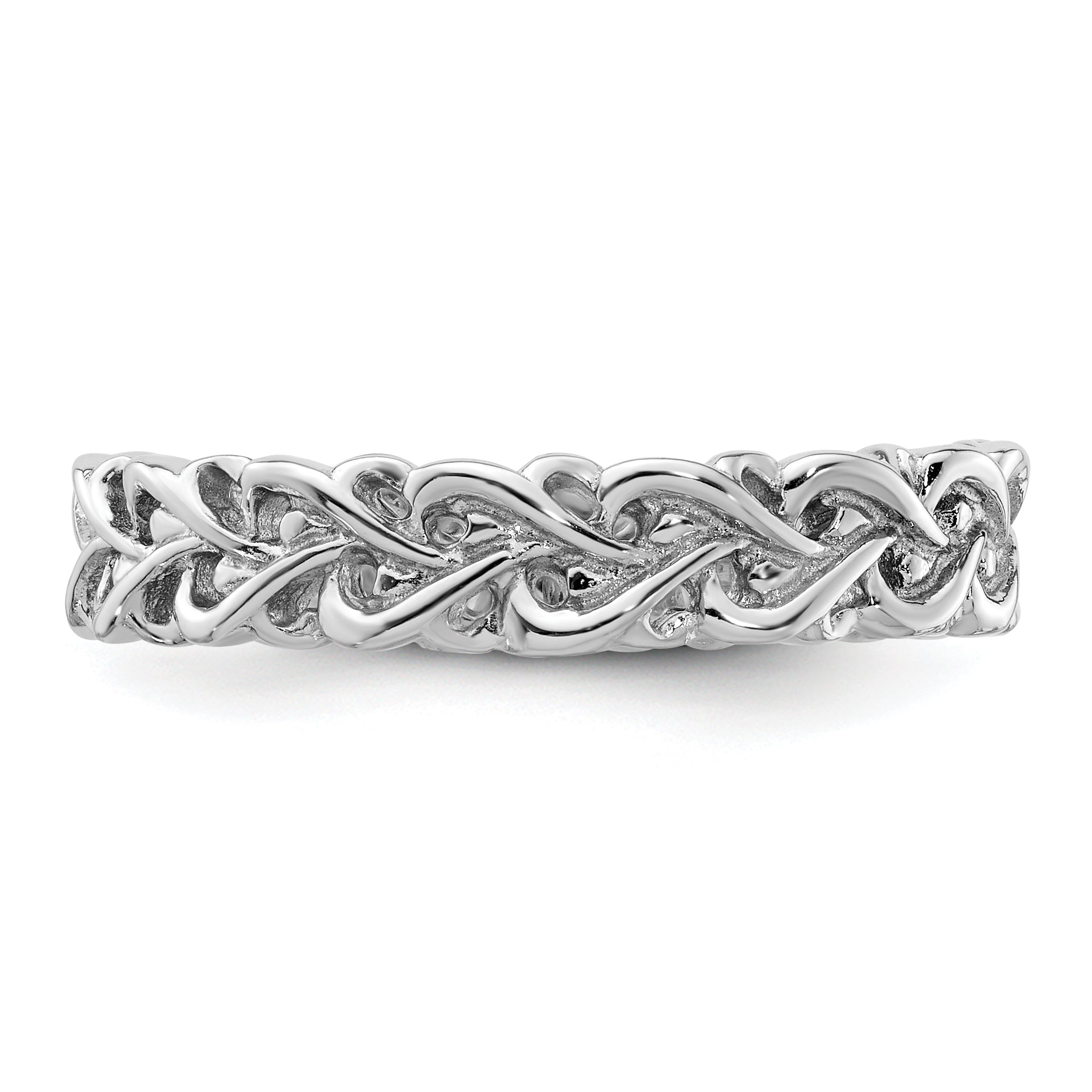 Sterlingsilber Stapelbar Expressions Poliert Intertwined Herz Ring