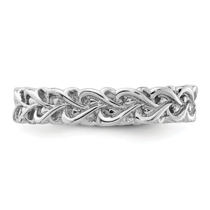 Sterlingsilber Stapelbar Expressions Poliert Intertwined Herz Ring
