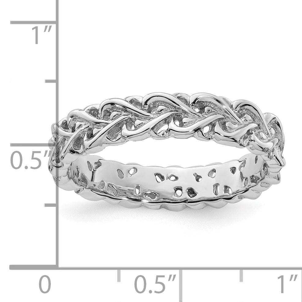Sterlingsilber Stapelbar Expressions Poliert Intertwined Herz Ring