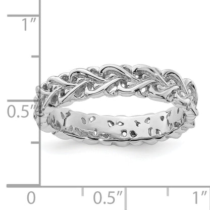 Sterlingsilber Stapelbar Expressions Poliert Intertwined Herz Ring