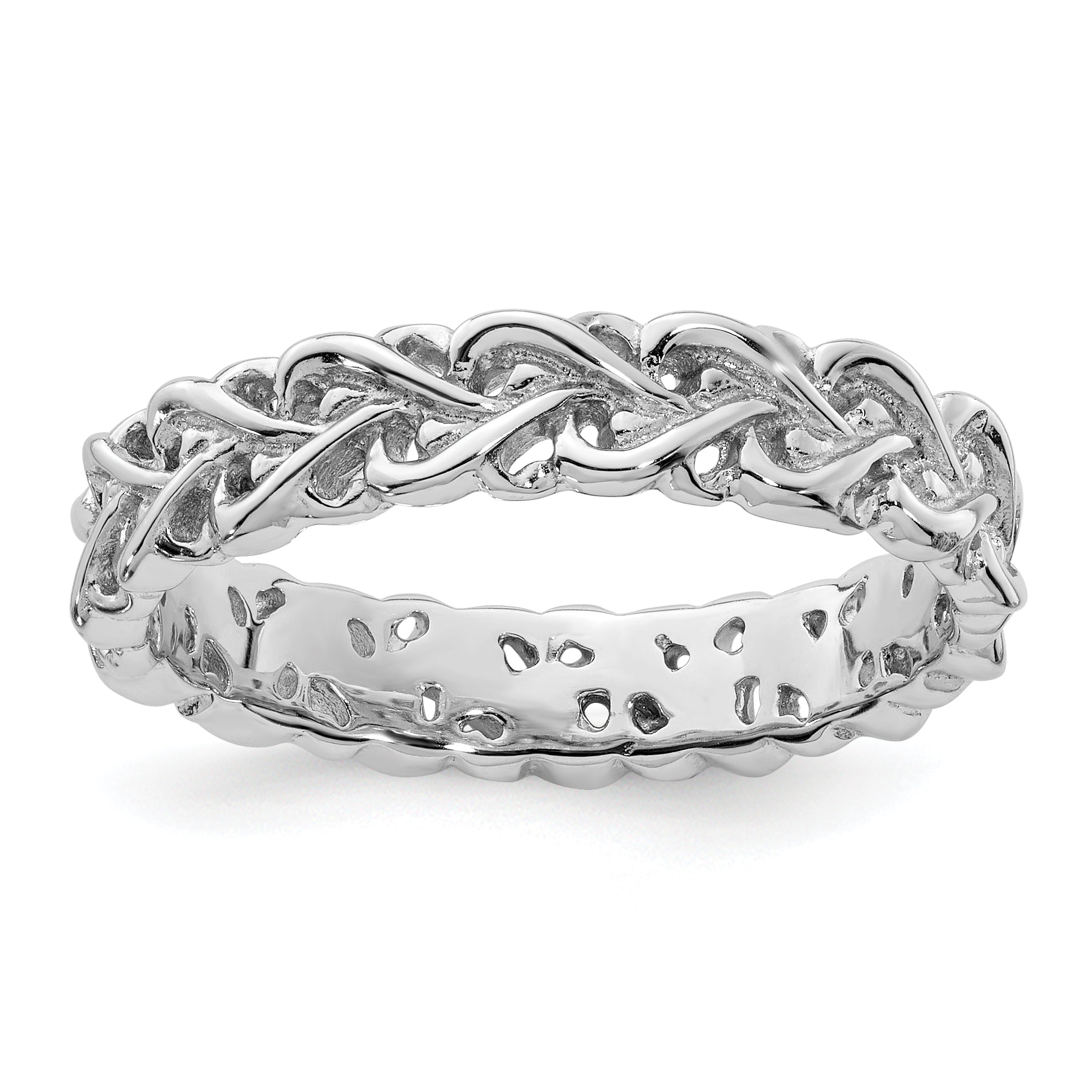 Sterlingsilber Stapelbar Expressions Poliert Intertwined Herz Ring