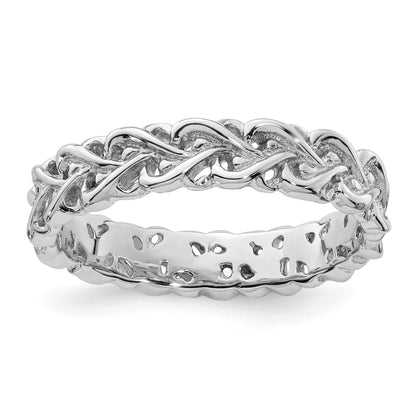Sterlingsilber Stapelbar Expressions Poliert Intertwined Herz Ring