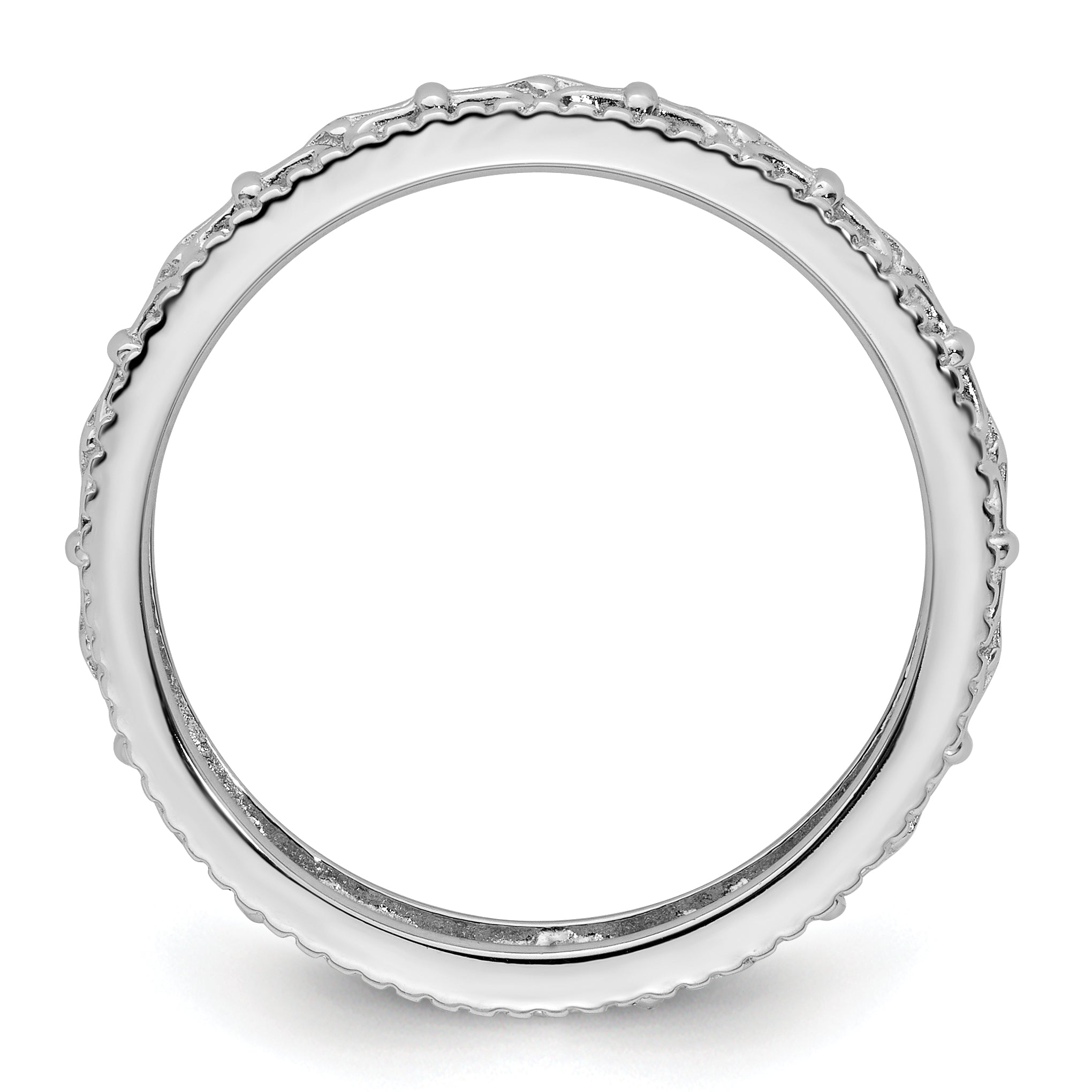 Sterlingsilber Stapelbar Expressions Poliert Fleur De Lis Ring