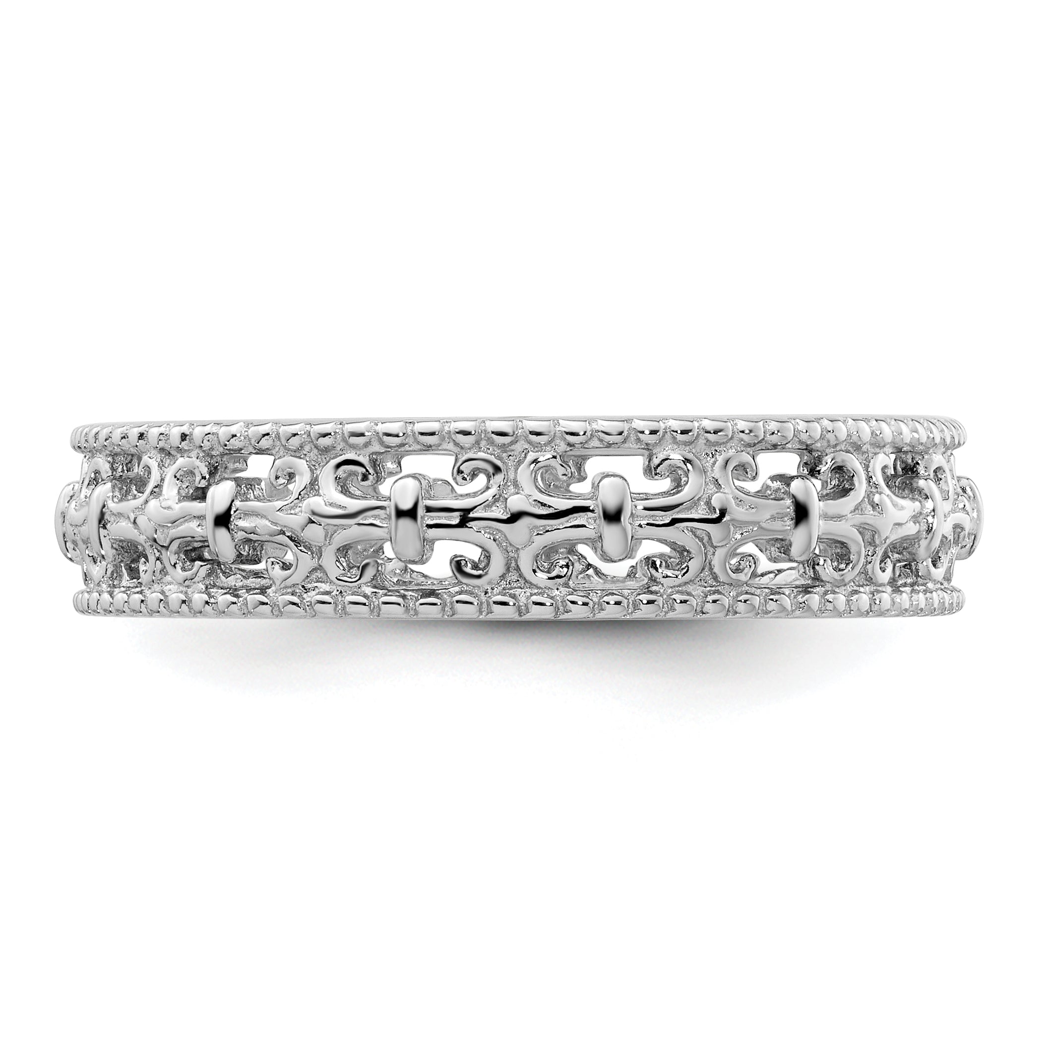 Sterlingsilber Stapelbar Expressions Poliert Fleur De Lis Ring