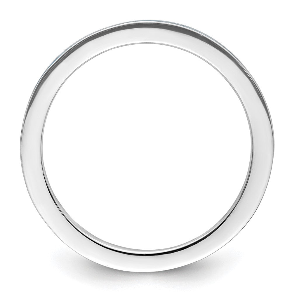 Sterlingsilber Stapelbar Expressions Blau Emailliert 1.5mm Ring
