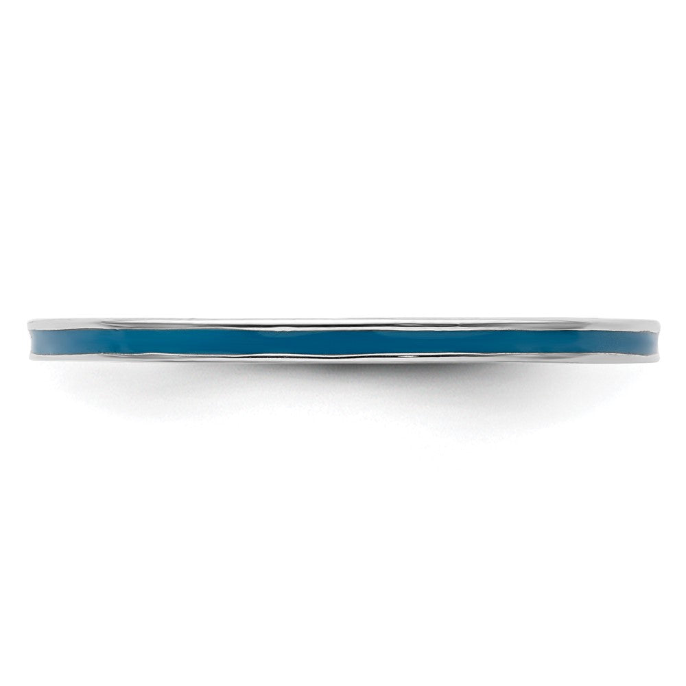 Sterlingsilber Stapelbar Expressions Blau Emailliert 1.5mm Ring
