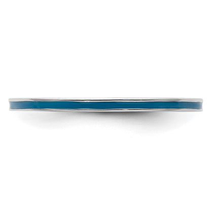 Sterlingsilber Stapelbar Expressions Blau Emailliert 1.5mm Ring