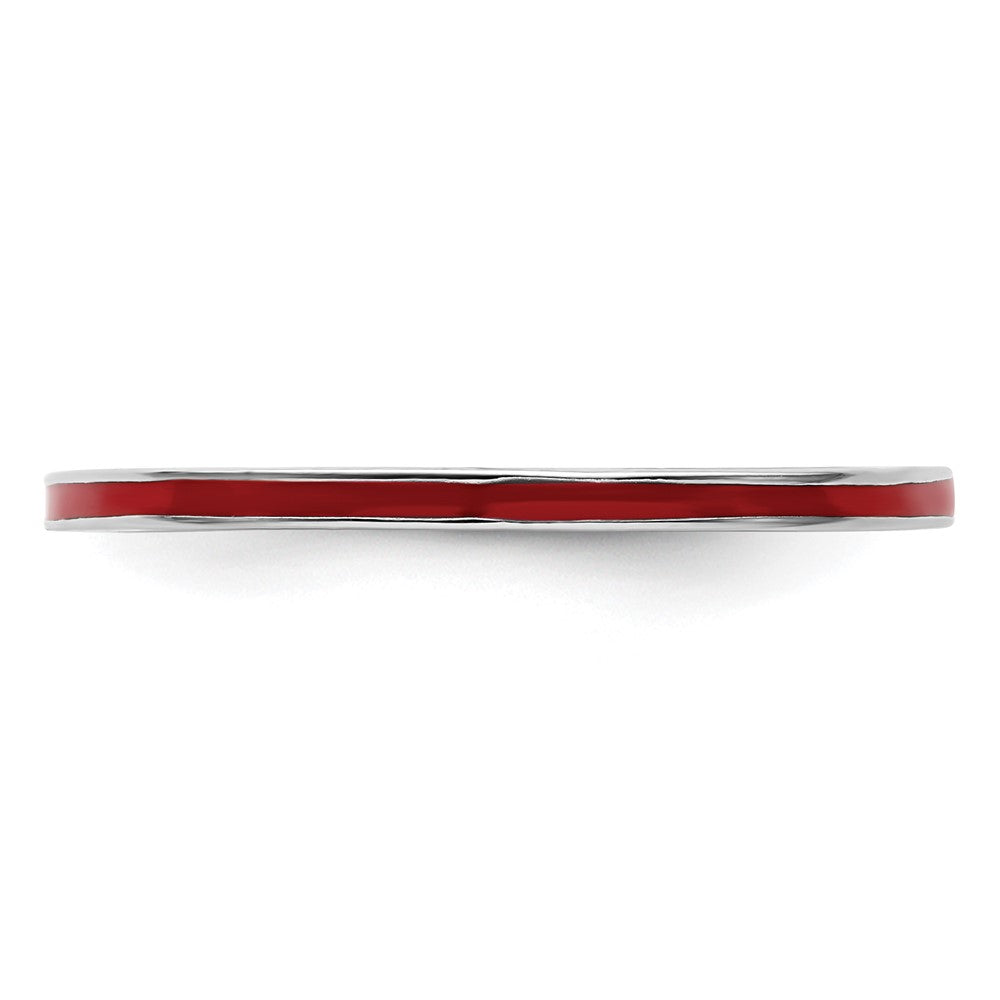 Sterlingsilber Stapelbar Expressions Rot Emailliert 1.5mm Ring