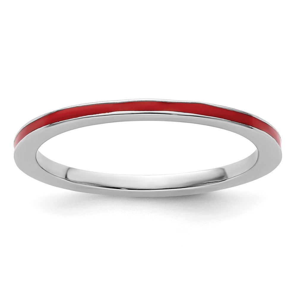 Sterlingsilber Stapelbar Expressions Rot Emailliert 1.5mm Ring