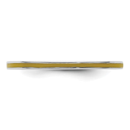 Sterlingsilber Stapelbar Expressions Gelb Emailliert 1.5mm Ring