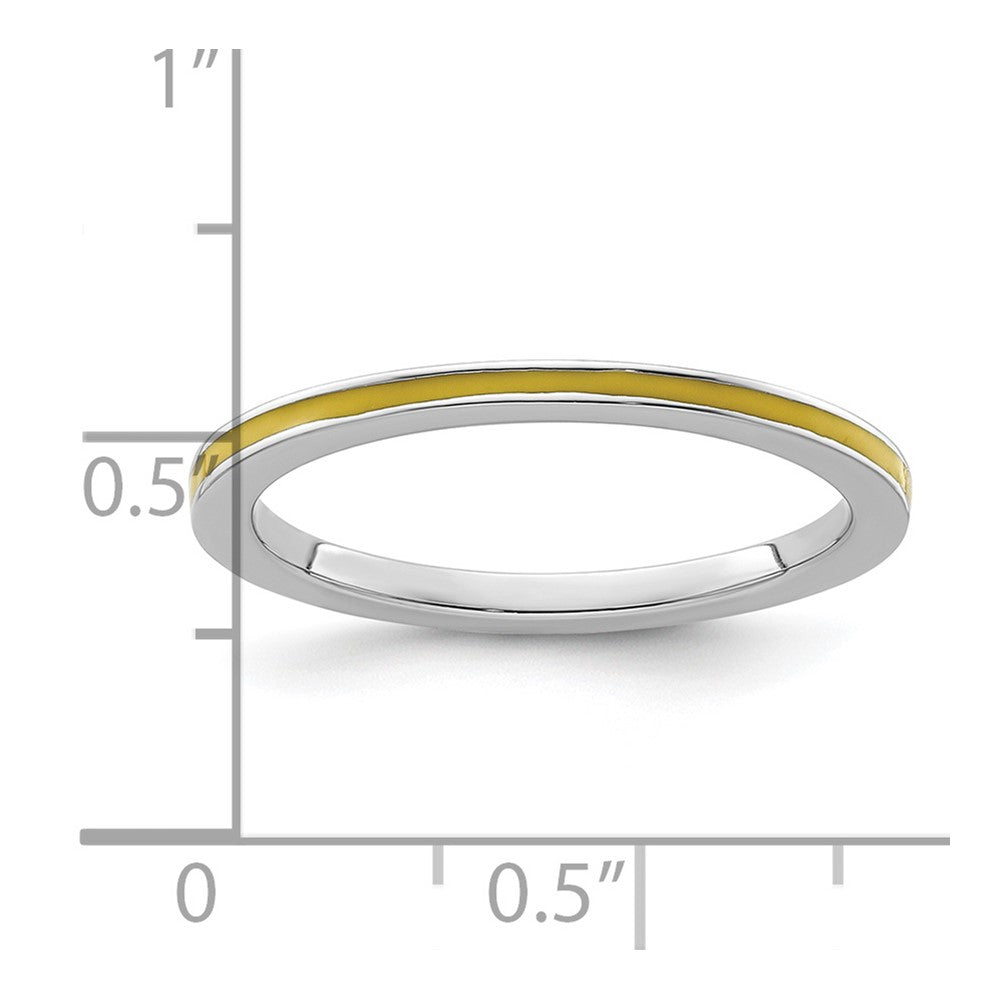 Sterlingsilber Stapelbar Expressions Gelb Emailliert 1.5mm Ring