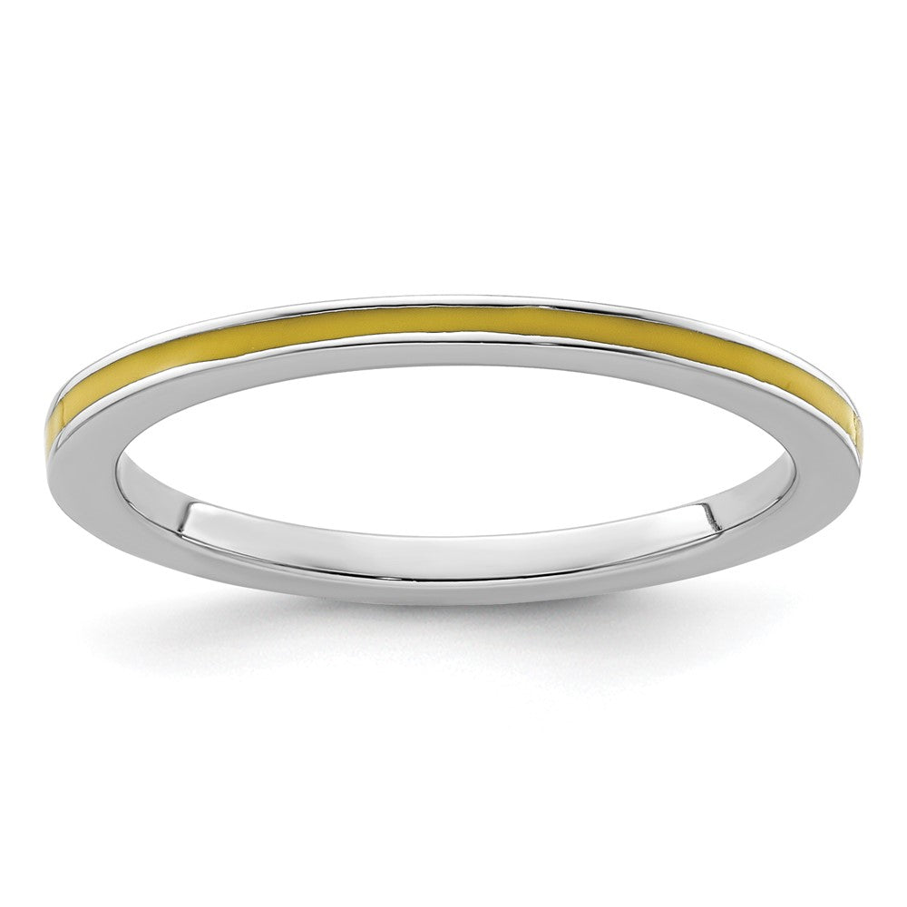 Sterlingsilber Stapelbar Expressions Gelb Emailliert 1.5mm Ring