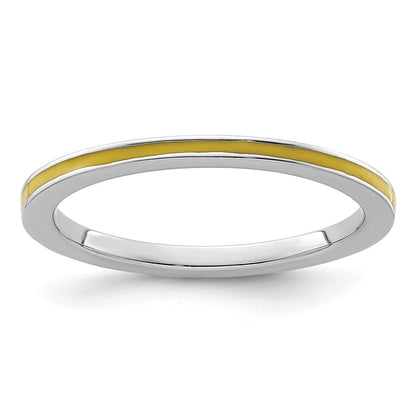 Sterlingsilber Stapelbar Expressions Gelb Emailliert 1.5mm Ring