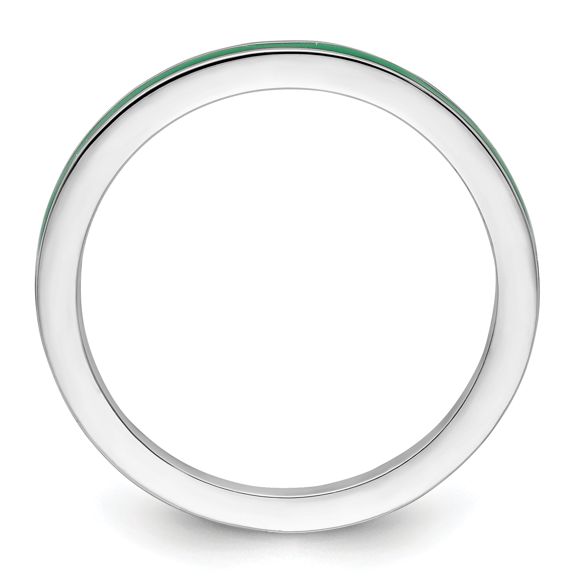 Sterlingsilber Stapelbar Expressions Grün Emailliert 1.5mm Ring
