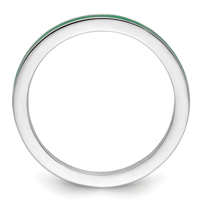 Sterlingsilber Stapelbar Expressions Grün Emailliert 1.5mm Ring
