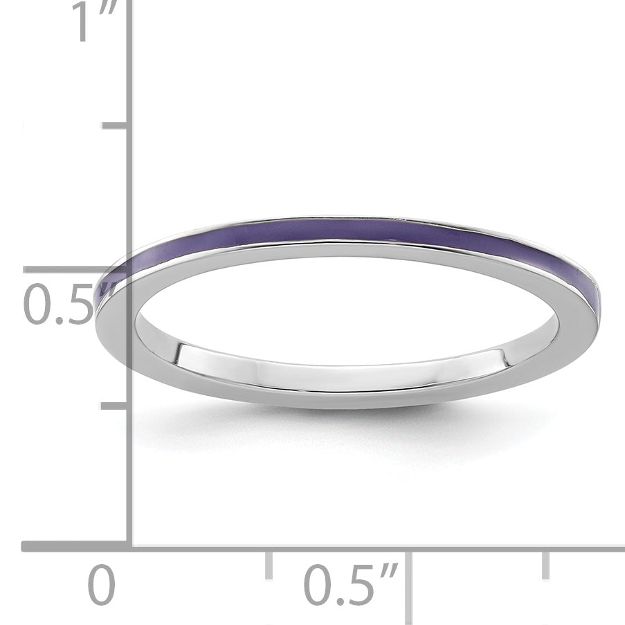 Sterlingsilber Stapelbar Expressions Lila Emailliert 1.5mm Ring