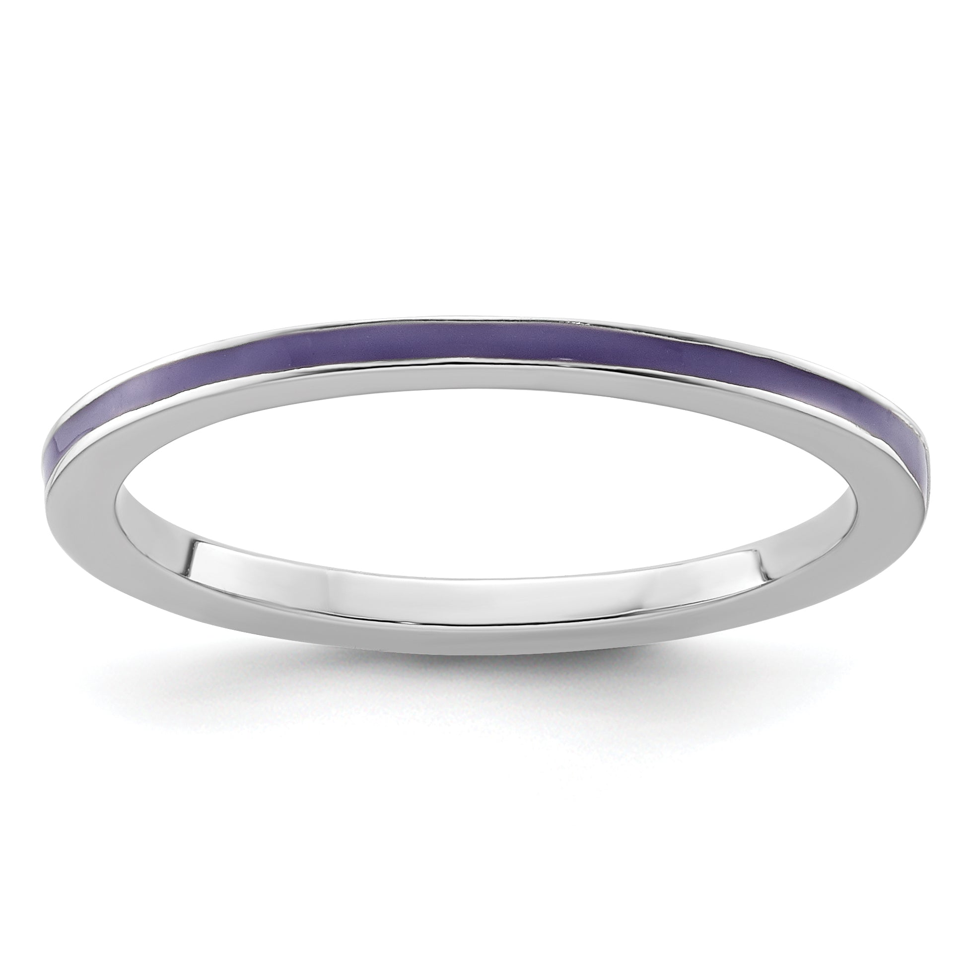 Sterlingsilber Stapelbar Expressions Lila Emailliert 1.5mm Ring