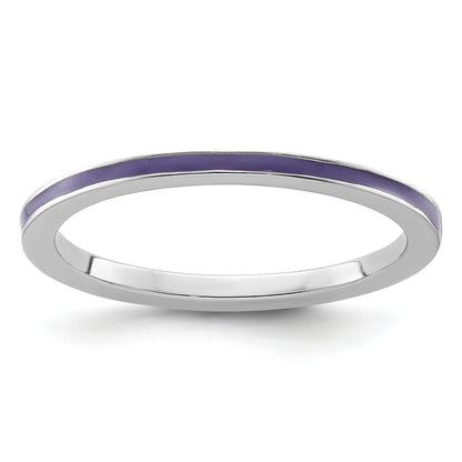 Sterlingsilber Stapelbar Expressions Lila Emailliert 1.5mm Ring