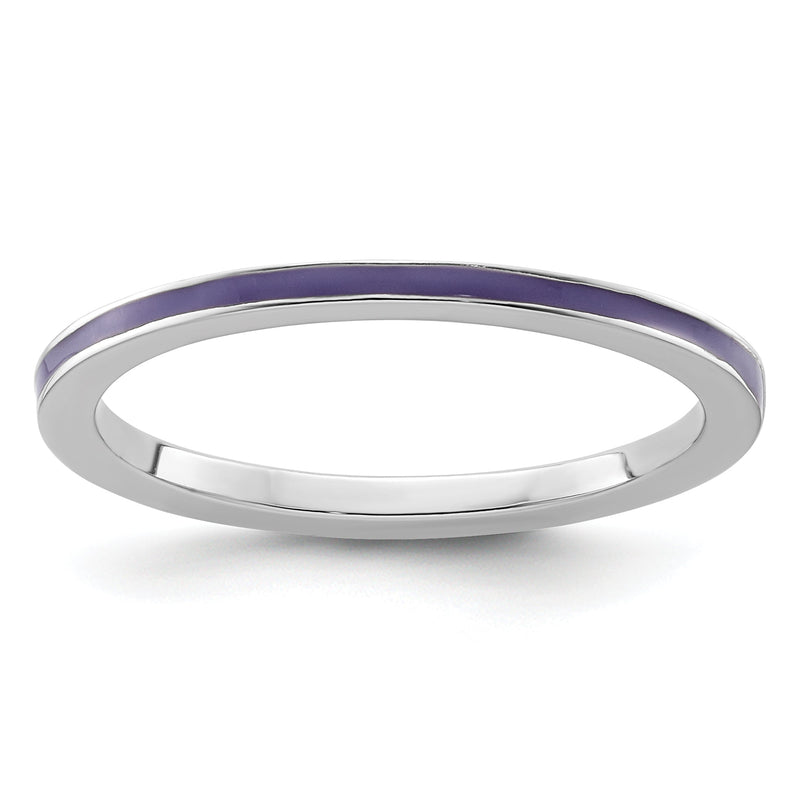 Sterlingsilber Stapelbar Expressions Lila Emailliert 1.5mm Ring