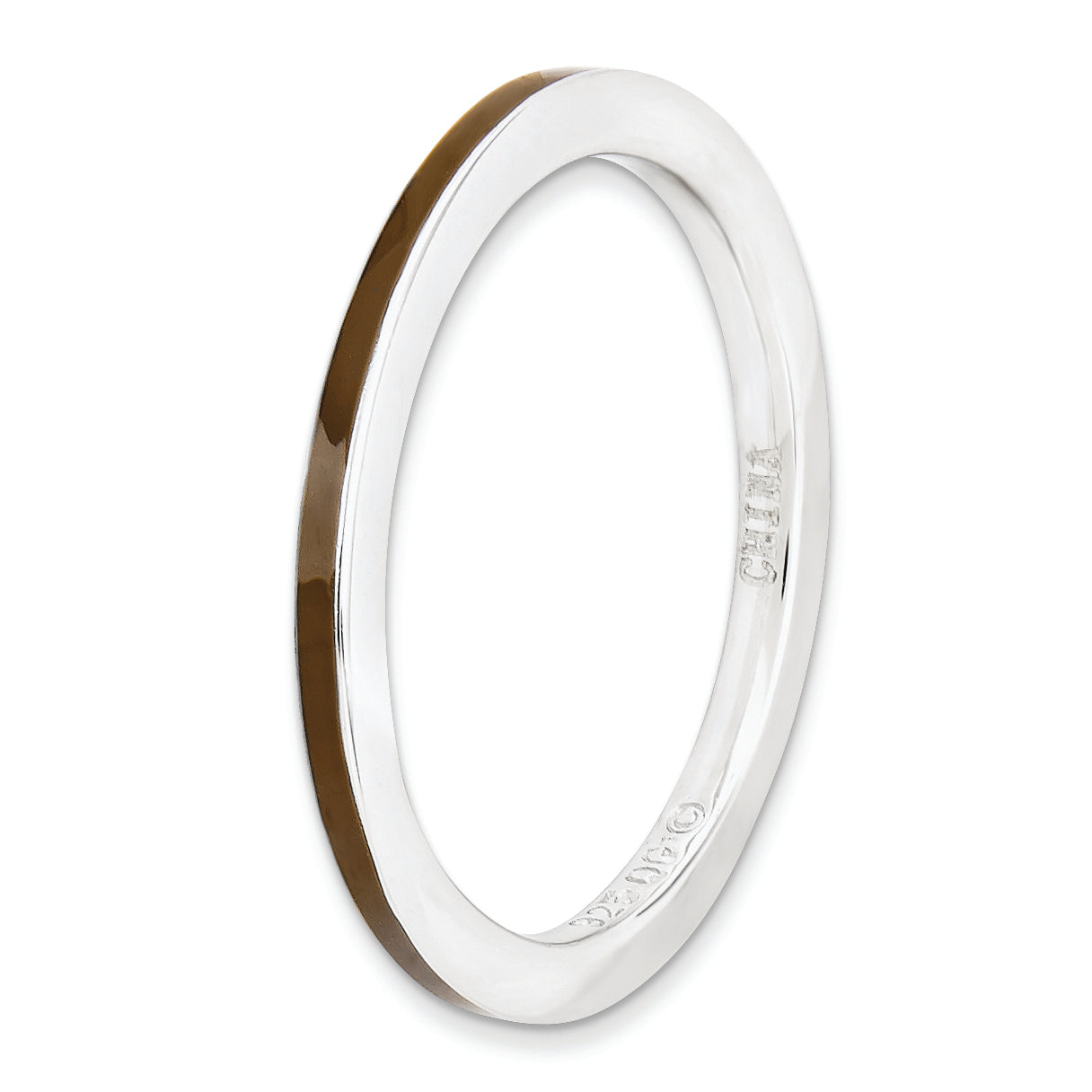 Sterlingsilber Stapelbar Expressions Braun Emailliert 1.5mm Ring