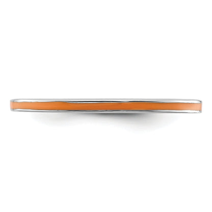 Sterlingsilber Stapelbar Expressions Orange Emailliert 1.5mm Ring