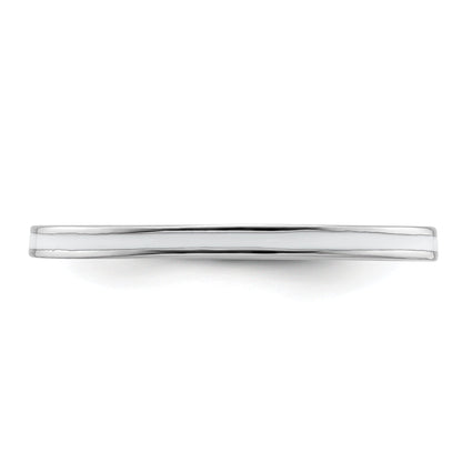 Sterlingsilber Stapelbar Expressions Weiß Emailliert 1.5mm Ring