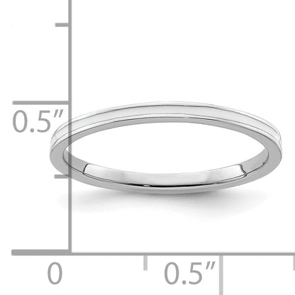 Sterlingsilber Stapelbar Expressions Weiß Emailliert 1.5mm Ring