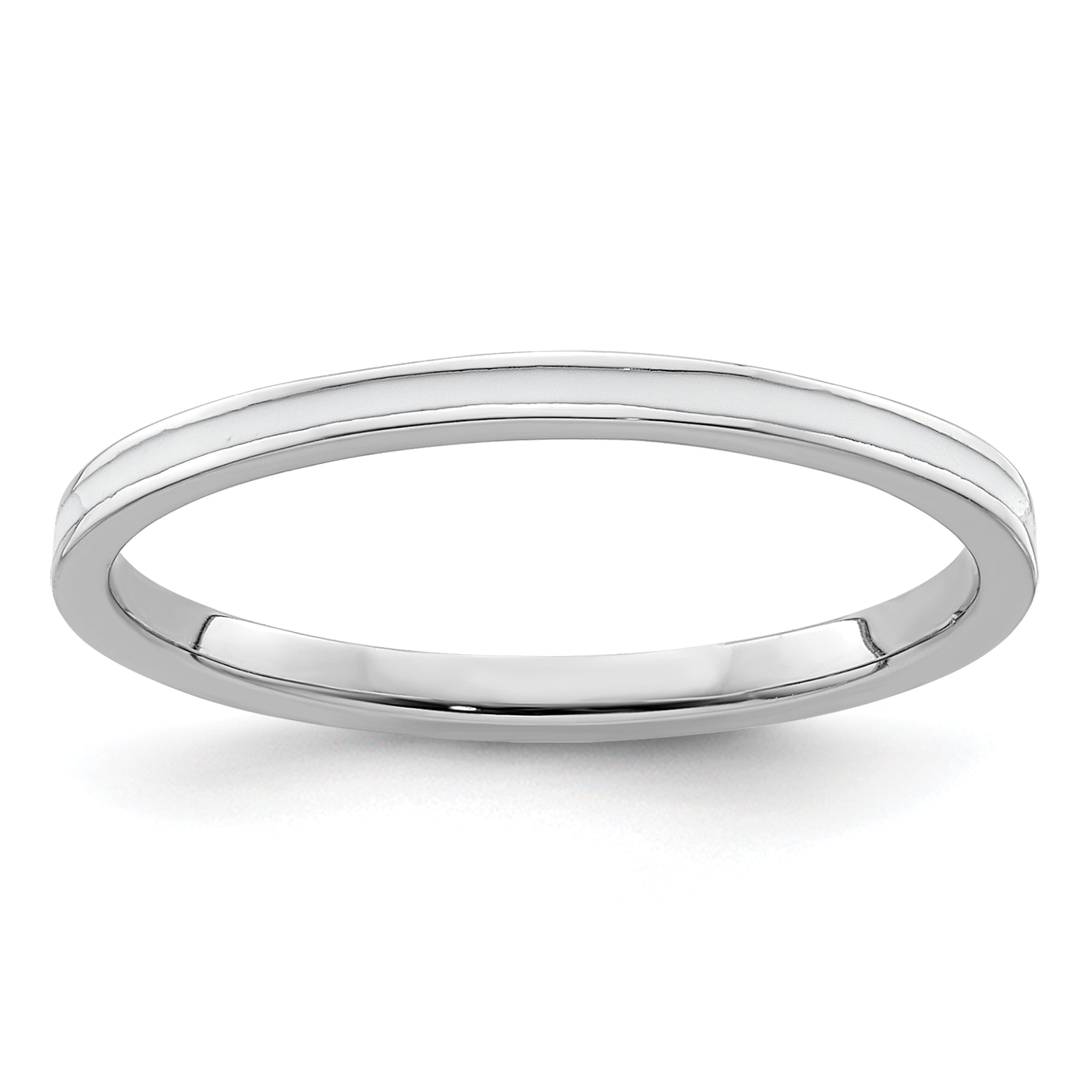 Sterlingsilber Stapelbar Expressions Weiß Emailliert 1.5mm Ring