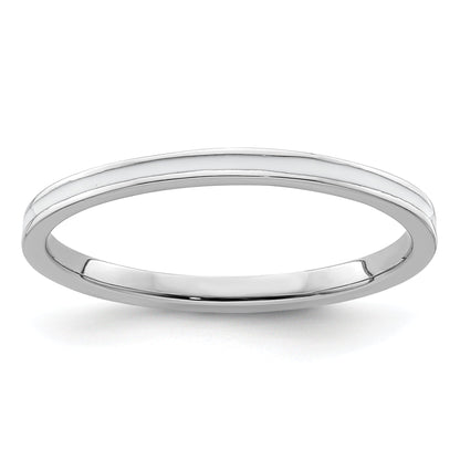 Sterlingsilber Stapelbar Expressions Weiß Emailliert 1.5mm Ring