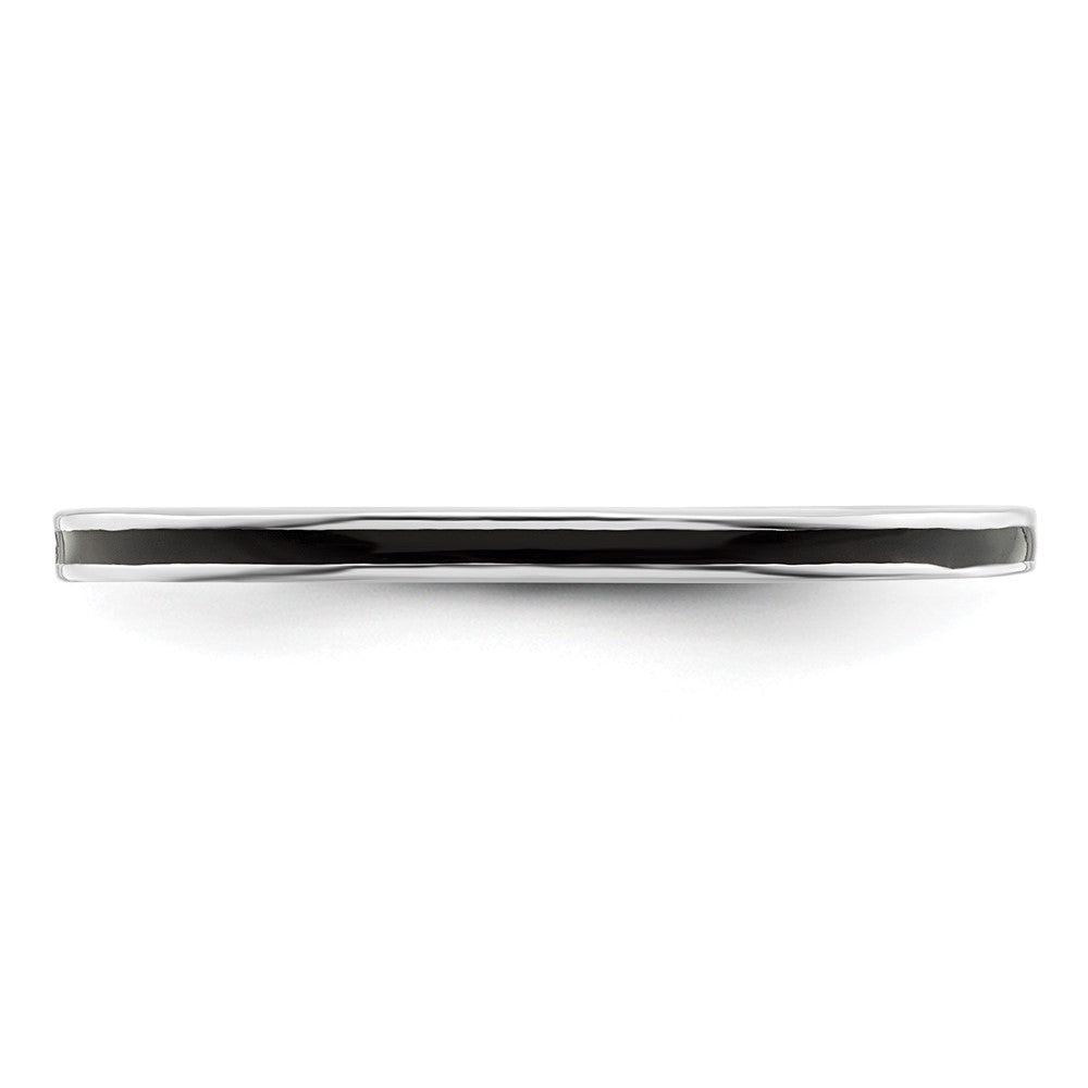 Sterlingsilber Stapelbar Expressions Schwarz Emailliert 1.5mm Ring