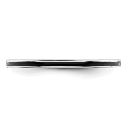 Sterlingsilber Stapelbar Expressions Schwarz Emailliert 1.5mm Ring