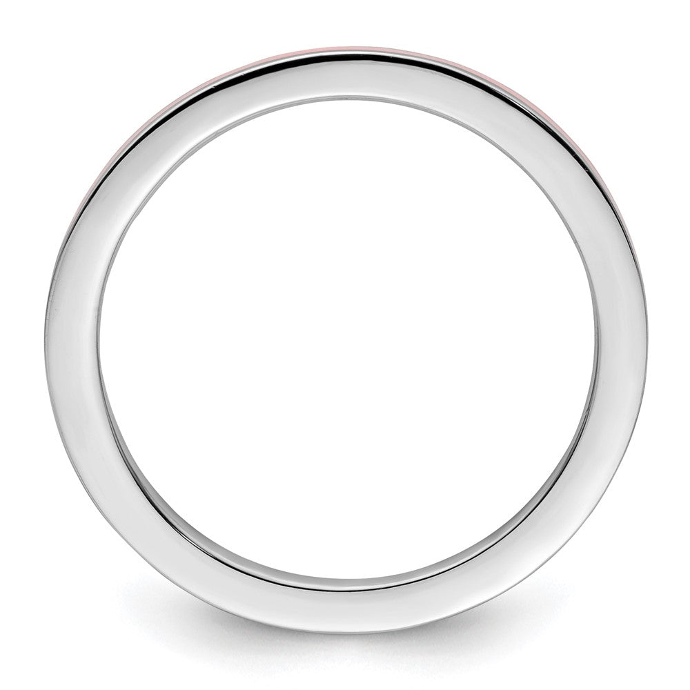 Sterlingsilber Stapelbar Expressions Rosa Emailliert 1.5mm Ring