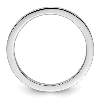 Sterlingsilber Stapelbar Expressions Rosa Emailliert 1.5mm Ring