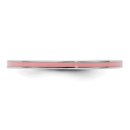 Sterlingsilber Stapelbar Expressions Rosa Emailliert 1.5mm Ring