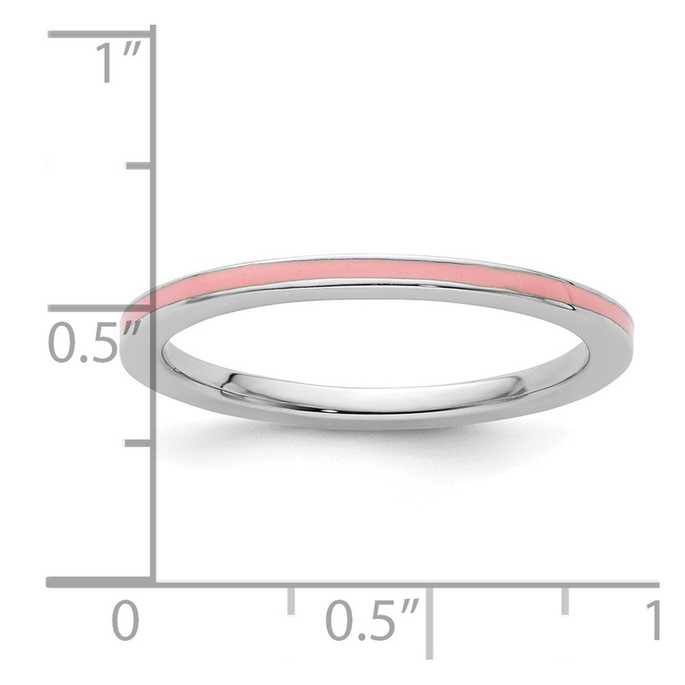 Sterlingsilber Stapelbar Expressions Rosa Emailliert 1.5mm Ring