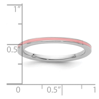Sterlingsilber Stapelbar Expressions Rosa Emailliert 1.5mm Ring