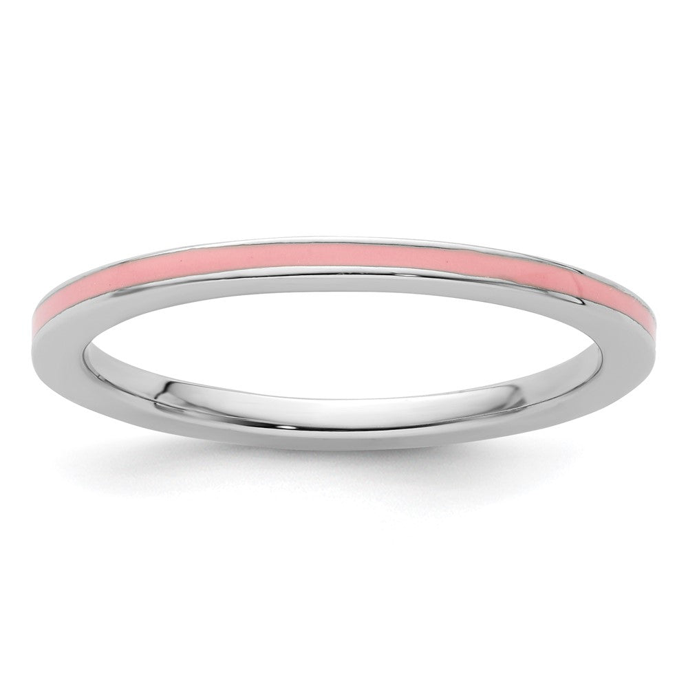 Sterlingsilber Stapelbar Expressions Rosa Emailliert 1.5mm Ring