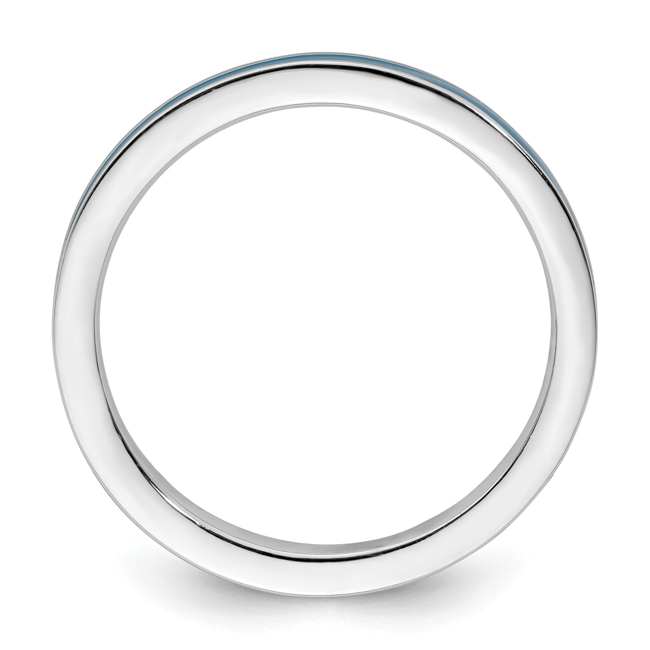 Sterlingsilber Stapelbar Expressions Blau Emailliert 2.25mm Ring