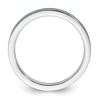 Sterlingsilber Stapelbar Expressions Blau Emailliert 2.25mm Ring