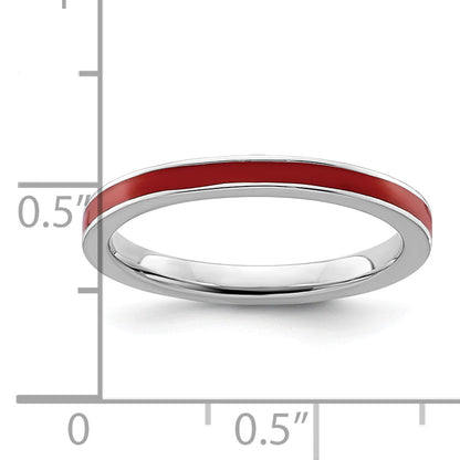 Sterlingsilber Stapelbar Expressions Rot Emailliert 2.25mm Ring