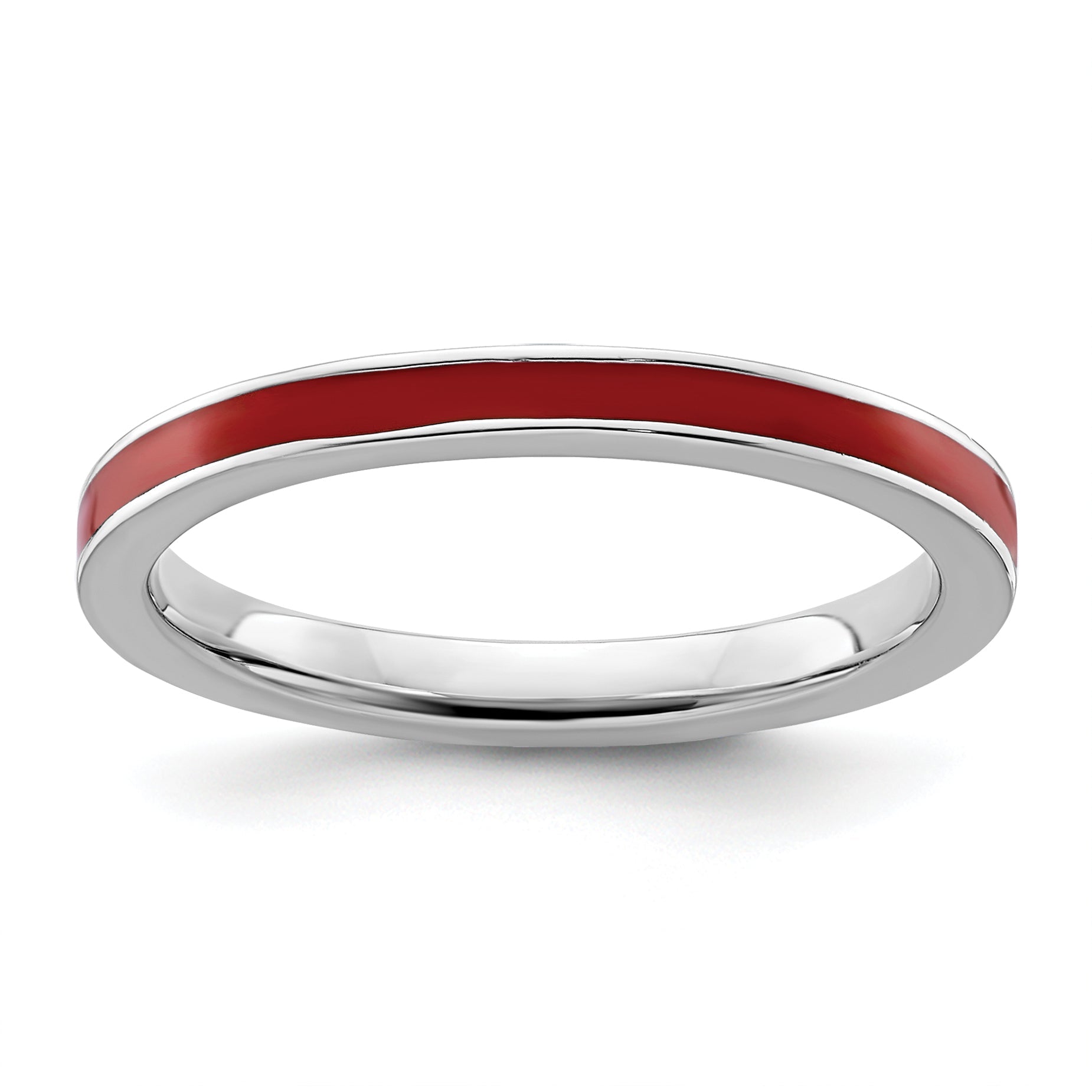 Sterlingsilber Stapelbar Expressions Rot Emailliert 2.25mm Ring