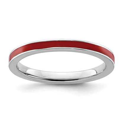 Sterlingsilber Stapelbar Expressions Rot Emailliert 2.25mm Ring