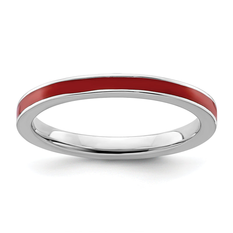 Sterlingsilber Stapelbar Expressions Rot Emailliert 2.25mm Ring