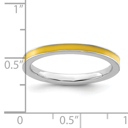 Sterlingsilber Stapelbar Expressions Gelb Emailliert 2.25mm Ring
