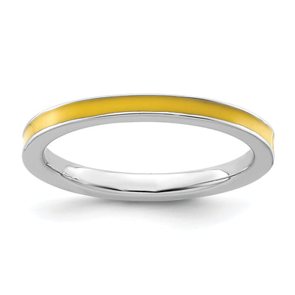 Sterlingsilber Stapelbar Expressions Gelb Emailliert 2.25mm Ring