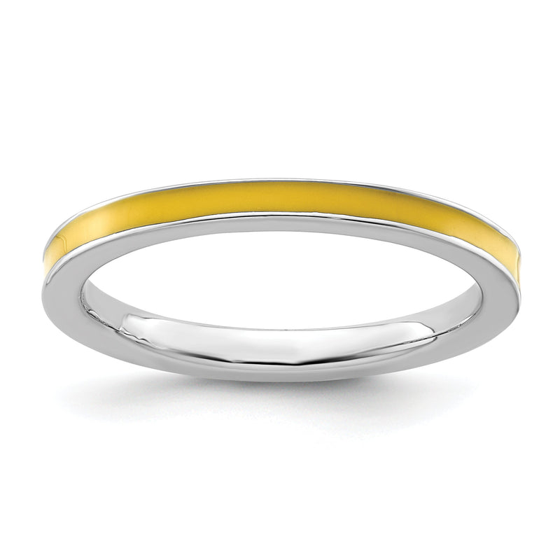 Sterlingsilber Stapelbar Expressions Gelb Emailliert 2.25mm Ring