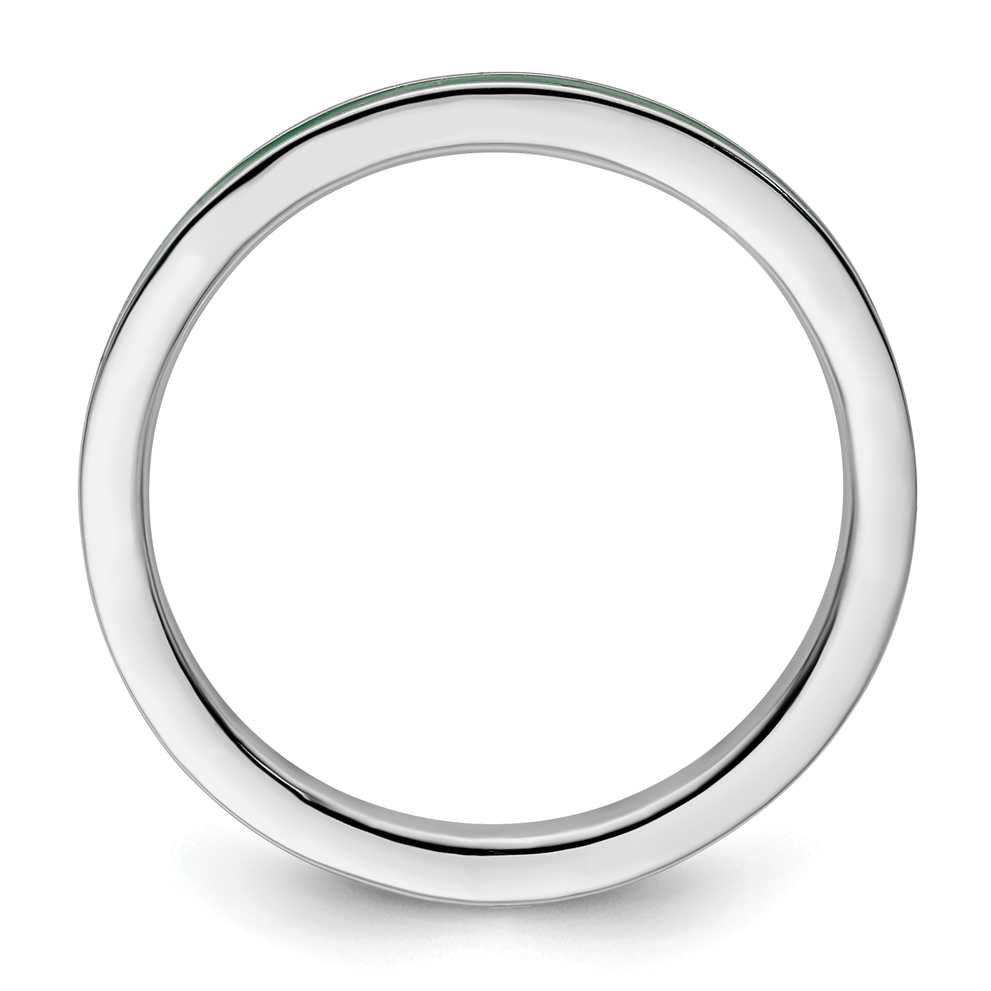 Sterlingsilber Stapelbar Expressions Grün Emailliert 2.25mm Ring
