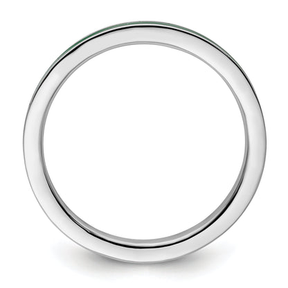 Sterlingsilber Stapelbar Expressions Grün Emailliert 2.25mm Ring