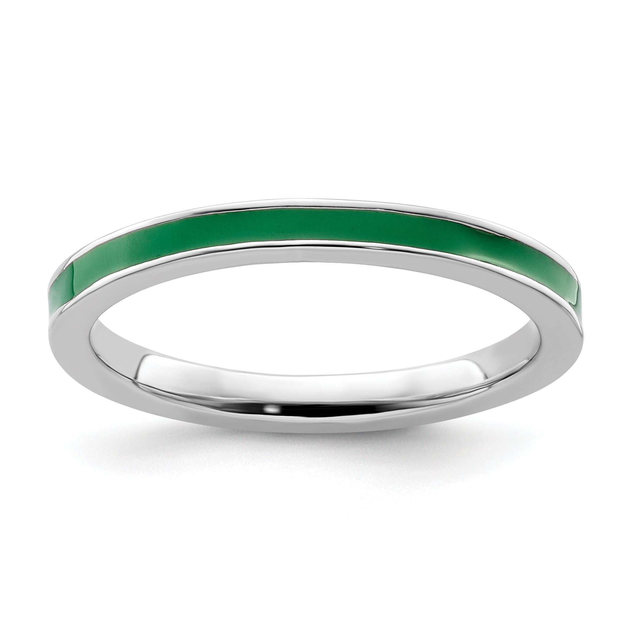 Sterlingsilber Stapelbar Expressions Grün Emailliert 2.25mm Ring