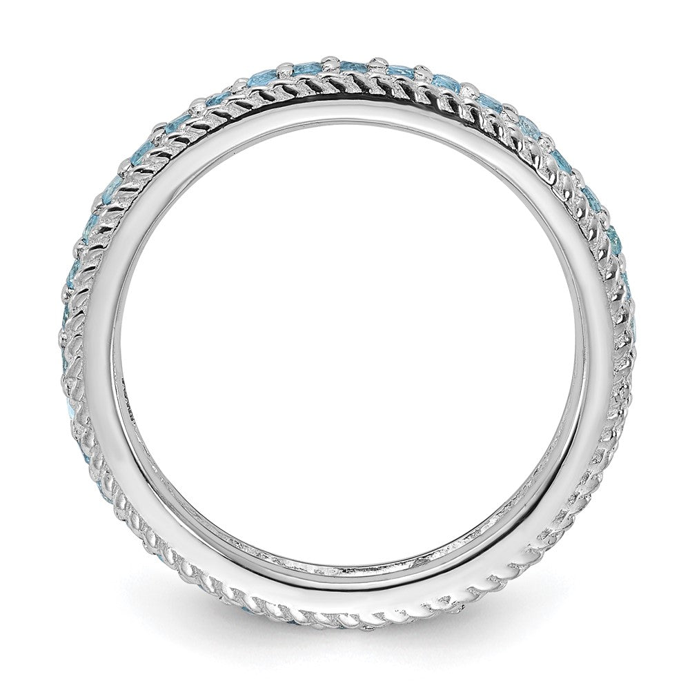 Sterlingsilber Stapelbar Expressions Poliert Blautopas Memoire Ring